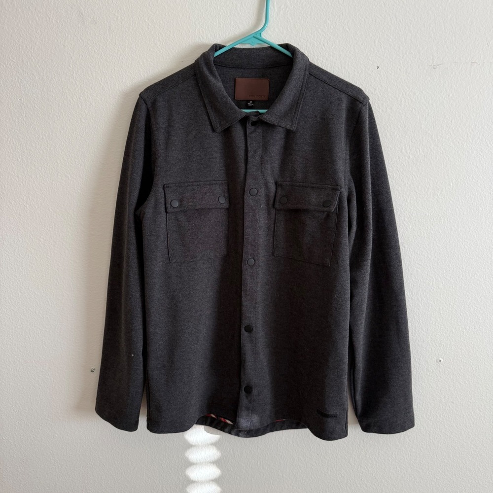 Civil Society Mens Charcoal Gray Snap Front Shirt Jacket Shacket MCAT-1590 M